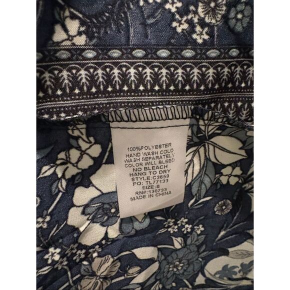 NWT Umgee Blue & White Pachwork Midi Length Dress Size Small - Picture 6 of 6